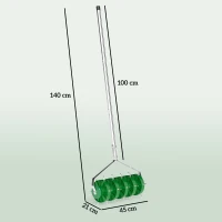 Outsunny Rolo Aireador de Relva Manual com Pontas e Cabo Desmontável em Três Peças para Jardim Pátio 45x21x140 cm Verde Escuro(m-3)