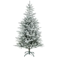 HOMCOM Albero di Natale Innevato Alto 180 cm con Rami Realistici e Base in Metallo Pieghevole(m-11)