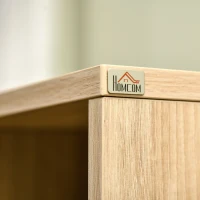 HOMCOM Credenza Cucina Alta con un Cassetto e 3 Armadi, Mobile Buffet con 4 Nicchie e Passacavi, 78x40x166cm, Legno naturale| Aosom Italy(m-7)