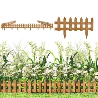 Outsunny Cercas de Madeira para Jardim com 12 Painéis 50x34 cm Cercas Decorativas para Exterior Fáceis de Instalar Madeira(m-10)