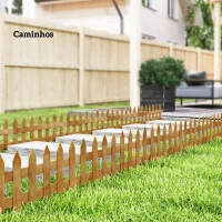 Outsunny Cercas de Madeira para Jardim com 12 Painéis 50x34 cm Cercas Decorativas para Exterior Fáceis de Instalar Madeira(m-8)