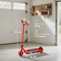 AIYAPLAY Electric Scooter for Kids 6-14 Years, with Colourful Lights, Red(m-3)
