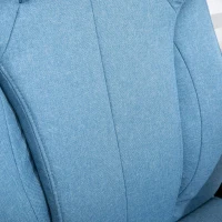 Vinsetto Bürostuhl Computerstuhl Drehstuhl höhenverstellbar Wippfunktion mit Kopfstütze und gepolsterte Armlehnen Ergonomisch Hellblau Leinen 66 x 75 x 110–120 cm(m-8)