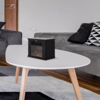 HOMCOM Elektrische kachel haardkachel 1200 W elektrisch werkende kachel vrijstaande kachel vlameffect(m-11)