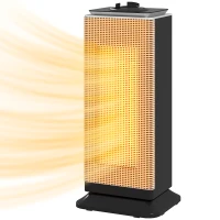 HOMCOM Aquecedor Elétrico Cerâmico 2000W PTC com 3 Modos Termostato Ajustável Oscilação de 55° para 15 m² 18x14x40,5 cm Preto(m-7)