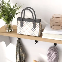 HOMCOM 2-in-1 Flurmöbel-Set Wandgarderobe mit Schuhbank 3 Haken und 9 Fächern 75x30x50cm Weiß und Eiche(m-4)