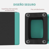 SPORTNOW Step de Aeróbic Step para Fitness Antideslizante Altura Regulable 3 Niveles 77x36x20,5cm Verde y Negro(m-5)