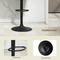 HOMCOM Barkruk Set van 2, Schelpvormige Rugleuning, In Hoogte Verstelbaar, Voetensteun, voor Keuken of Eetkamer, Metalen Basis, Donkergrijs(m-8)