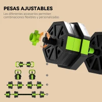 SPORTNOW Juego de Mancuernas Ajustables 20 kg 4 en 1 como Kettlebell Barra Mancuernas Soporte para Flexiones para Gimnasio Casa(m-5)