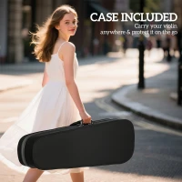 HOMCOM Violine 4/4, Holz-Set für Erwachsene und Anfänger, mit leichtem, tragbarem Etui, Bogen, Kolophonium, Steg und Schulterstütze, braun(m-4)