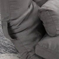 HOMCOM Canapé bas 2 en 1 avec dossier inclinable sur 7 niveaux et coussins, 130x73x60 cm, Gris charbon(m-5)