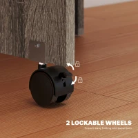 HOMCOM Folding Dining Table, Drop Leaf Table with 2-Tier Shelves, Rolling Casters, for Small Spaces, Kitchen, Grey(m-7)