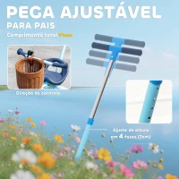 AIYAPLAY Triciclo para Bebés 2 em 1 Triciclo Evolutivo para Crianças com Barra Parental Ajustável Apoio para Pés Rebatível e Cesto 93,5x47x96 cm Azul(m-5)