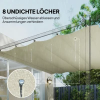 Outsunny Vervangdak voor 2,85 x 2 m Tuinpaviljoen, Uitschuifbaar, Eenvoudige Montage, Polyester, Crèmewit(m-6)