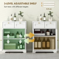 HOMCOM Bathroom Floor Cabinet with 2 Drawers - White(m-5)