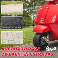 AIYAPLAY Mota Elétrica para Crianças 6V com Licença Vespa Rodas Auxiliares Velocidade de 2,5km/h Farol e Buzina 71x37x52 cm Vermelho(m-6)