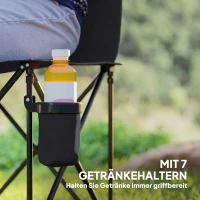 Outsunny® campingbank inklapbare bank 6-zits met draagtas tuinbank klapbank camping draagtas, Oxford + metaal, zwart / blauw, 279x48x80cm(m-6)