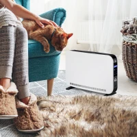 HOMCOM kachel luchtverhitter 2180 W elektrische kachel LED-licht met 3 niveaus warm 24-uurs timer kachel verwarming warmte staal kunststof wit 60 x 18.5 x 39.5 cm(m-11)