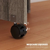 HOMCOM Masă pliabilă rabatabilă cu 2 rafturi pentru 6 persoane, din lemn gri(m-7)