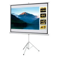 HOMCOM Projektionsleinwand im 4:3-Format, Kinoleinwand, Präsentationsfläche für Zuhause oder Büro, Weiß(m-10)