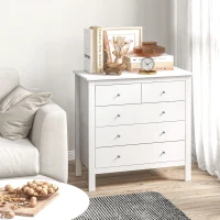 HOMCOM Witte Ladekast, Dressoir, geruisloos openen/sluiten, kantelbeveiliging, 79 x 39,5 x 80,5 cm(m-13)