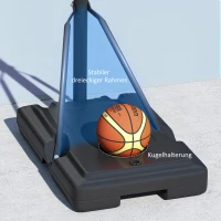 SPORTNOW Basketbalstandaard, Hoogteverstelbare Korhoogte 235-305 cm, Vulbare Basis met Wielen, Zwart(m-9)