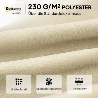 Outsunny Tuinbankkussen-Set voor Bank of Hollywoodschommel, Tweekleurig, Polyester, Schuim, 180 x 110 x 8 cm, Beige(m-8)