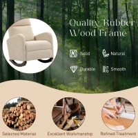 HOMCOM Corduroy Rocking Armchair - Beige(m-7)