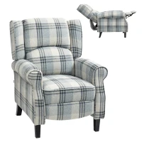 HOMCOM 160° Reclining Armchair, with Footrest - Grey(m-10)