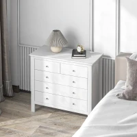 HOMCOM Witte Ladekast, Dressoir, geruisloos openen/sluiten, kantelbeveiliging, 79 x 39,5 x 80,5 cm(m-12)