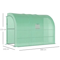 Outsunny Serra da Giardino con Copertura in Plastica, Resistente ai Raggi UV, 3 Piani, Porte a Rullo, Verde(m-5)