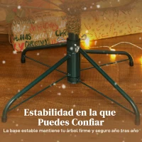 HOMCOM Árbol de Navidad Artificial 210 cm con 1123 Ramas y Soporte Metálico Plegable Fácil Montaje para Salón Interior Verde(m-7)