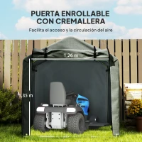 Outsunny Carpa de Jardín Exterior para Herramientas Bicicletas 2,2x1,57x1,65 m con Puerta con Cremallera Impermeable Gris Oscuro(m-6)