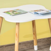 Qaba Set Masa & Scaun Lemn Copii – Pentru Joaca, Desen & Activitati(m-11)