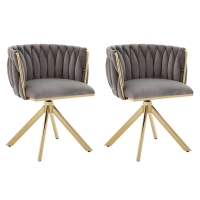 Drehstuhl esszimmer 180° Schwenk mit ergonomischer Rückenunterstützung 56x50x70 Grau