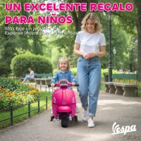AIYAPLAY Moto Eléctrica para Niños de 2-6 Años con Batería 6V Faro Bocina y Ruedas Auxiliares Rosa(m-7)