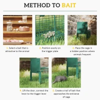 Outsunny Metal Rat Trap with Single Door, for Small Animals, Dark Green(m-5)
