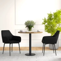 HOMCOM Sedie da Sala da Pranzo Sedie da Visita Design scandinavo - Set di 2 sedie - Piedi affusolati in metallo Nero(m-3)
