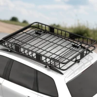 HOMCOM Adjustable Roof Rack with Inclined Design of the Front Baffle, 162 x 99 x 16cm, Metal, Black(m-8)
