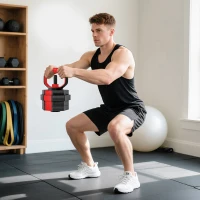 SPORTNOW Set di manubri regolabili 4-in-1, 15 kg, Rosso(m-5)