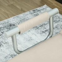 HOMCOM Divano letto 2 posti con schienale regolabile e 2 cuscini, rivestimento in tessuto effetto scamosciato, Beige(m-5)