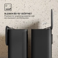 HOMCOM 8 L prullenbak, vrijstaand of hangend te plaatsen, roestvrij staal, zwart(m-5)