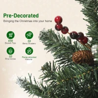 HOMCOM Pom de Crăciun Iluminat cu 300 Lumini LED și 656 Ramuri Ø75x213 cm(m-6)