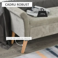 HOMCOM banca de depozitare captusita, 136,5x45x62 cm(m-6)