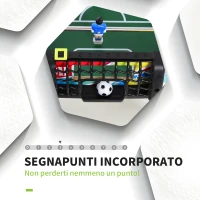 HOMCOM Calcio Balilla con 2 Tabelloni Segnapunti, in Legno, Acciaio Inox e Plastica, 86.5x43.5x63 cm, Multicolore(m-5)