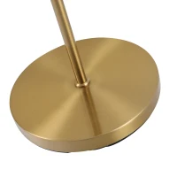 HOMCOM Lampă de Podea cu 2 Lumini și Abajururi Sferice, Comutator de Picior Auriu(m-9)