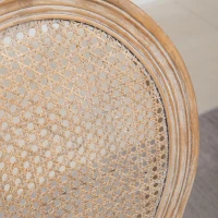 HOMCOM Keukenstoelen 2-delige set, zacht gewatteerd, vintage-design, rattanlook, Beige(m-8)