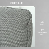 HOMCOM Fotoliu Reclinabil cu Încălzire, 8 Puncte de Masaj și 5 Moduri, în țesătură Cinilie, Gri Închis(m-7)