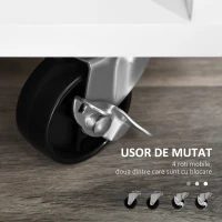 Homcom Suport Imprimanta – Mobilier Negru si Alb cu Sertare(m-5)