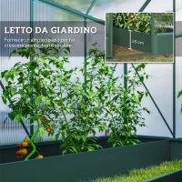 Outsunny Serra da Giardino in Policarbonato e Alluminio con Finestre e Base Inclusa, 190x190x220 cm(m-9)
